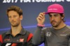 GP STATI UNITI, 19.10.2017 - Conferenza Stampa, Romain Grosjean (FRA) Haas F1 Team VF-17 e Fernando Alonso (ESP) McLaren MCL32